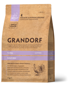 Grandorf Dry Dog Food Adult Mini Turkey 3 kg