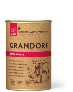 Grandorf Nat Hondenvoer Adult Rund & Kalkoen 400 g