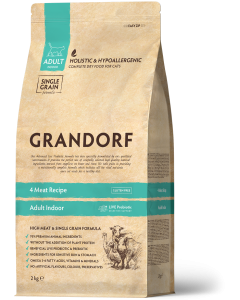 Grandorf Indoor Dry Cat Food Adult 4 Meat 2 kg