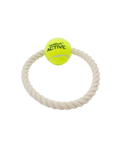 Great&Small Dog Toy Tennis Ball Rope Ring 18 cm