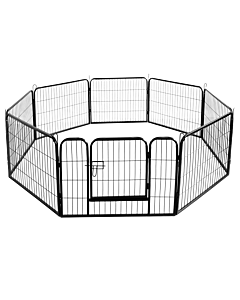 Prime Line Hondenren 8 Panelen van 60 x 60 cm Zwart Ø 160 cm