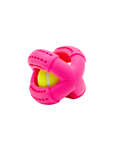 Frubba Hondenspeelgoed Cross Ball Roze 11 cm