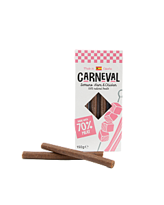 Carneval Hondensnack sticks Serranoham & Kip 150 g