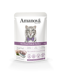 Amanova Nat Kattenvoer Adult Sterilised Vis & Kalkoen 85 g