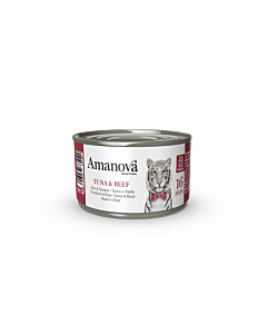 Amanova Nat Kattenvoer Tonijn & Rund Bouillon 70 g