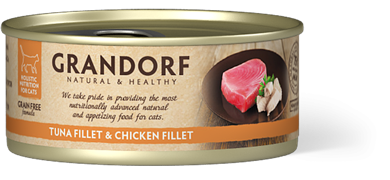 Grandorf Tonijnfilet Met Kip – Hypoallergeen Natvoer Voor Katten, 6 X 70g, 75% Vlees, Zonder Granen En Kunstmatige Toevoegingen