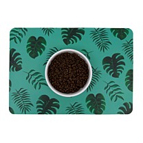 Great&Small Pet Mat for Pet Bowls Palm leaf  43 x 30 cm