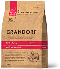 Grandorf Dry Dog Food Adult Medium & Large Lamb & Turkey