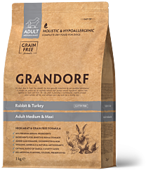Grandorf Dry Dog Food Adult Medium & Large Rabbit & Turkey