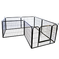 Playpen  8 Panels 60 x 60 cm Black Ø 160 cm