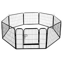 Playpen  8 Panels 80 x 80 cm Black Ø 210 cm