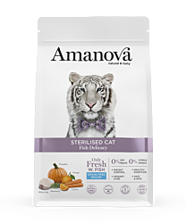 Amanova Dry Cat Food Sterilised Delicacy White Fish
