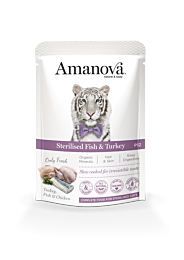 Amanova Nat Kattenvoer Adult Sterilised Vis & Kalkoen 85 g