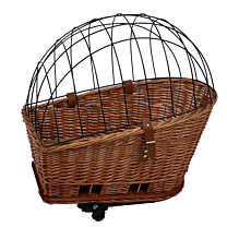 Provence Dog Bicycle Basket with Cushion for Rear Rack Brown