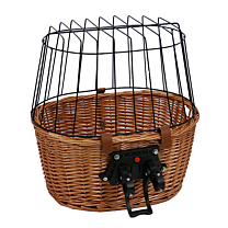 Provence Dog Bicycle Basket with Cushion for Handlebar Brown