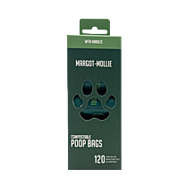 Margot-Mollie Compostable Poo Bags with Handles 120 pieces
