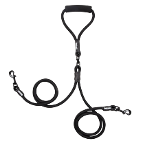 Rebel Petz Adjustable Dubble Lead Dog L 140 cm, Ø 12 mm