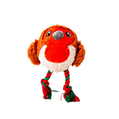 Great&Small Hondenspeelgoed Kerst Fluffy Roodborst 7,5 cm