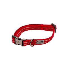 Great&Small Glow Reflecterende Halsband Hond Rood