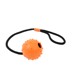 Great&Small Dog Toy Ball with Rope Natural Rubber