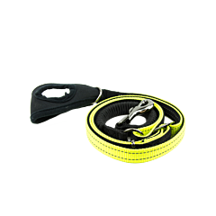 Great&Small Active Hardloopriem Neopreen Fluo Geel met handvat