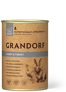 Grandorf Wet Dog Food Adult Rabbit & Turkey 400 g