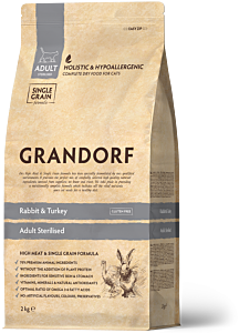 Grandorf Sterilised Dry Cat Food Adult Rabbit & Turkey 2 kg