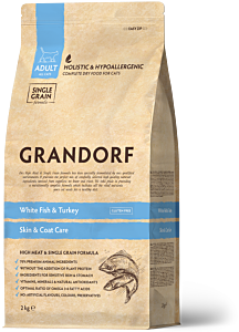 Grandorf Skin & Coat Care Dry Cat Food Adult White Fish 2 kg