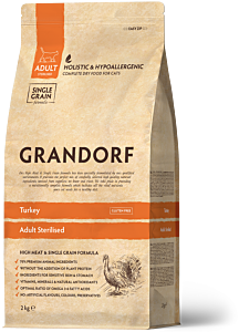 Grandorf Sterilised Dry Cat Food Adult Turkey 2 kg