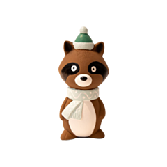 Great&Small Christmas Dog Toy Latex Racoon with Hat & Scarf 16 cm