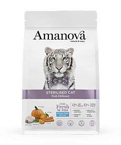 Amanova Dry Cat Food Sterilised Delicacy White Fish