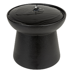 District 70 Wabi Sabi Ceramic Pet Fountain Japandi Style 1750 ml Black
