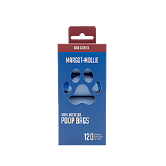 Margot-Mollie Poepzakjes 100% Recycled Plastic met Rozengeur 120 stuks