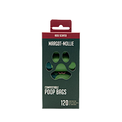 Margot-Mollie Compostable Poo Bags Rose Scented 120 pieces