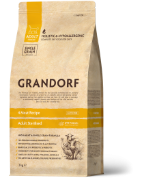 Grandorf Sterilised Kattenbrokken Adult 4 Vleessoorten 2 kg