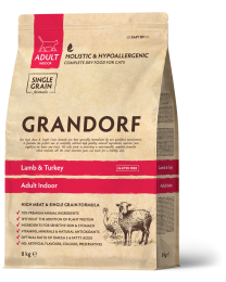 Grandorf Indoor Kattenbrokken Adult Lam & Kalkoen 8 kg