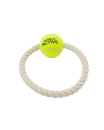 Great&Small Hondenspeelgoed Tennisbal aan Touwring 18 cm