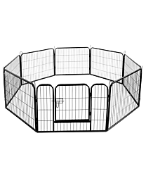 Prime Line Hondenren 8 Panelen van 60 x 60 cm Zwart Ø 160 cm