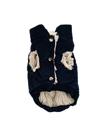 51DN Winterjas Hond Velours Blauw