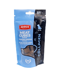 4Dogs Halfzachte Vleestrainers Eend met Pens en Hertengeweipoeder L/XL 150 g