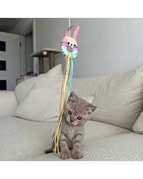 Little&Lively Cat Toy Easy Play Weighted Dangler with Bunny Hoop