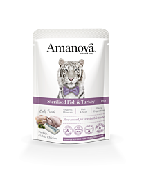 Amanova Nat Kattenvoer Adult Sterilised Vis & Kalkoen 85 g